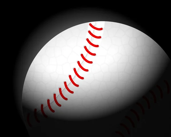 Balle de baseball sur noir — Image vectorielle