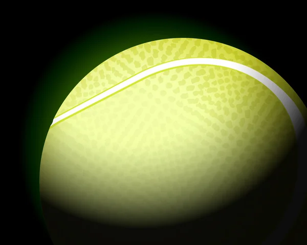 Tennis ball on black — Stock Vector