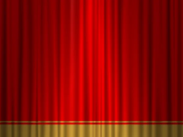 Rideau d'or rouge théâtre — Image vectorielle