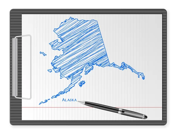 Klembord alaska kaart — Stockvector