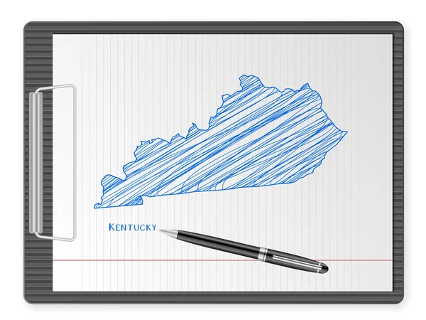 Portapapeles Kentucky mapa — Archivo Imágenes Vectoriales