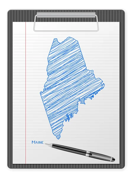 Clipboard Maine map — Stock Vector