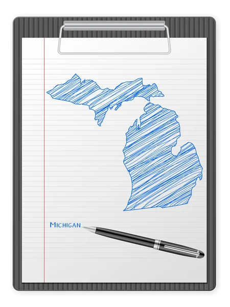 剪贴板密歇根州地图 — 图库矢量图片