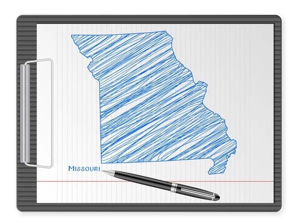 Klembord missouri kaart — Stockvector