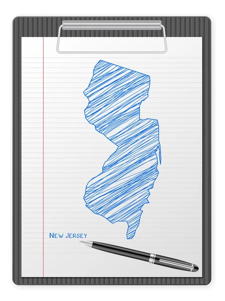 Clipboard New Jersey map — Stock Vector