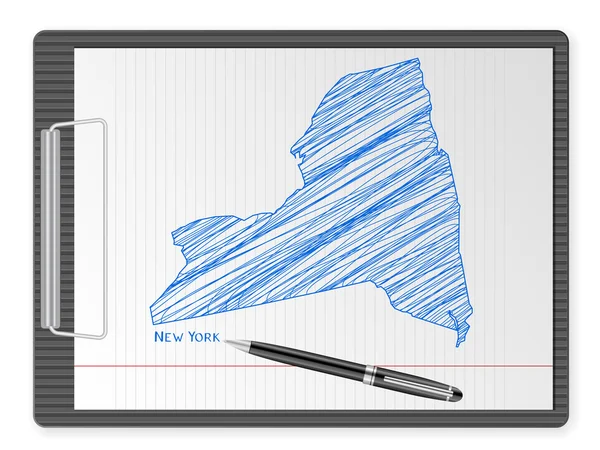 Clipboard New York map — Stock Vector