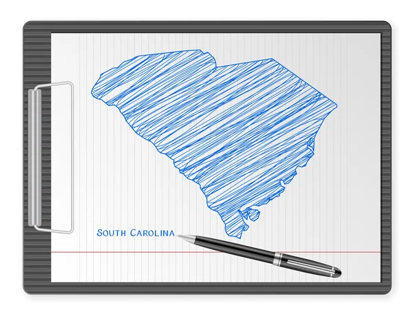 Portapapeles Carolina del Sur mapa — Archivo Imágenes Vectoriales