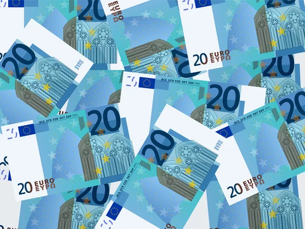 Twintig euro achtergrond — Stockvector