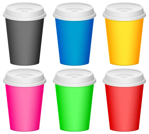 Colore tazza di plastica — Vettoriale Stock