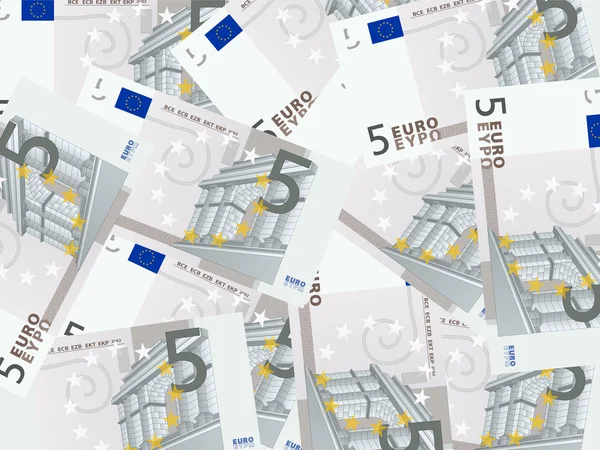 Vijf euro achtergrond — Stockvector