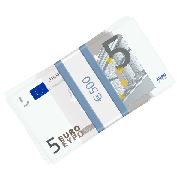 Beş euro paketi — Stok Vektör