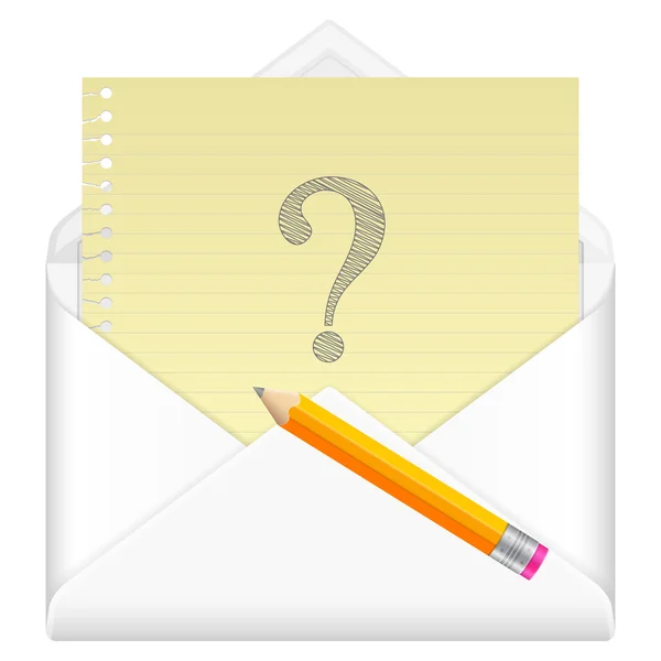 Envelope with drawing question symbol — Stock Vector