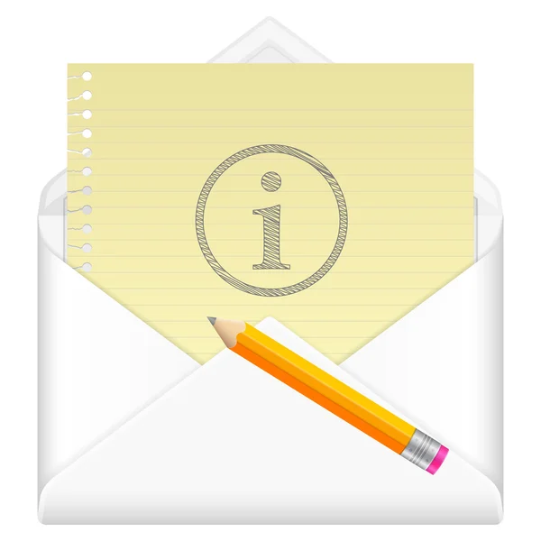Envelope with drawing info symbol — Stock Vector