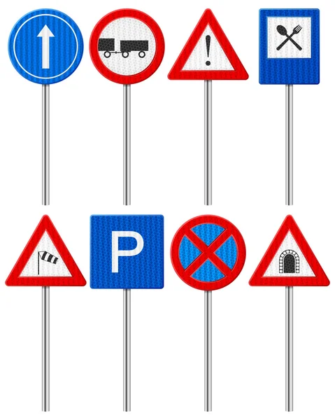 Verkehrszeichen gesetzt — Stockvektor