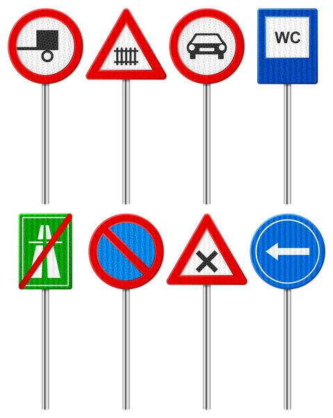 Verkehrszeichen gesetzt — Stockvektor