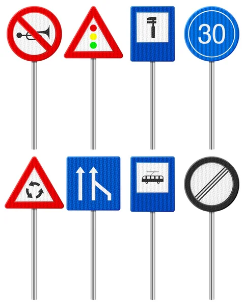 Traffic road sign set — Stock Vector