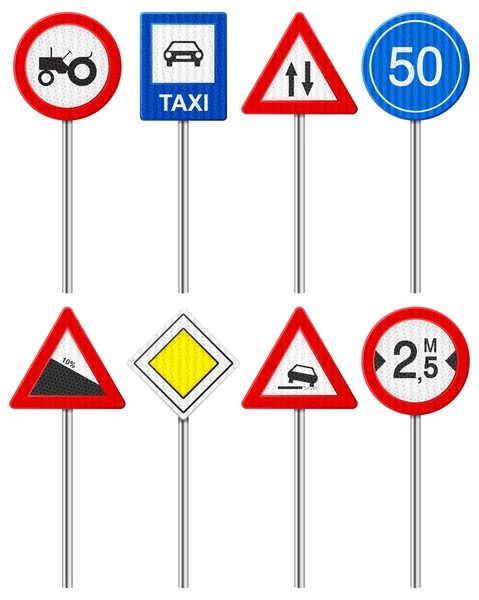 Traffic road sign set — Stock Vector