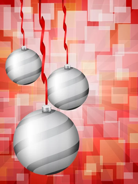 Christmas balls abstract bokeh red — Stock Vector