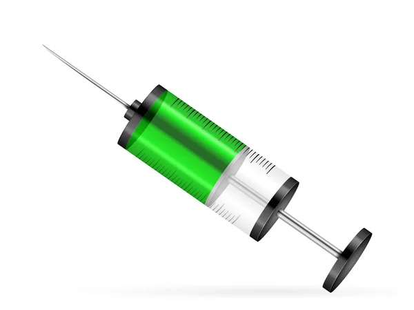 Syringe green — Stock Vector