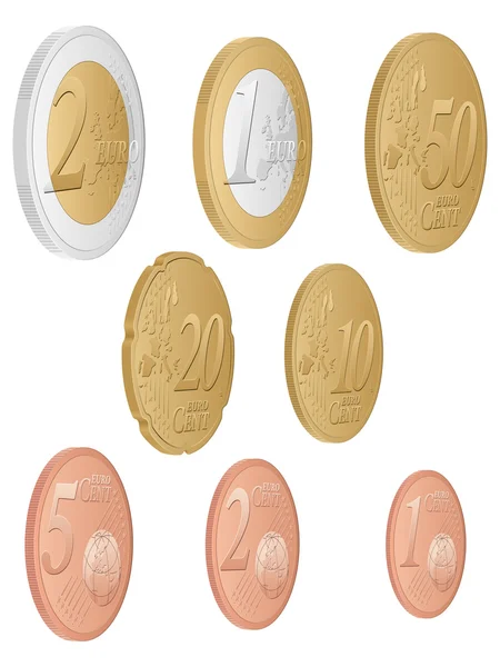 Euro coins set — Stock Vector
