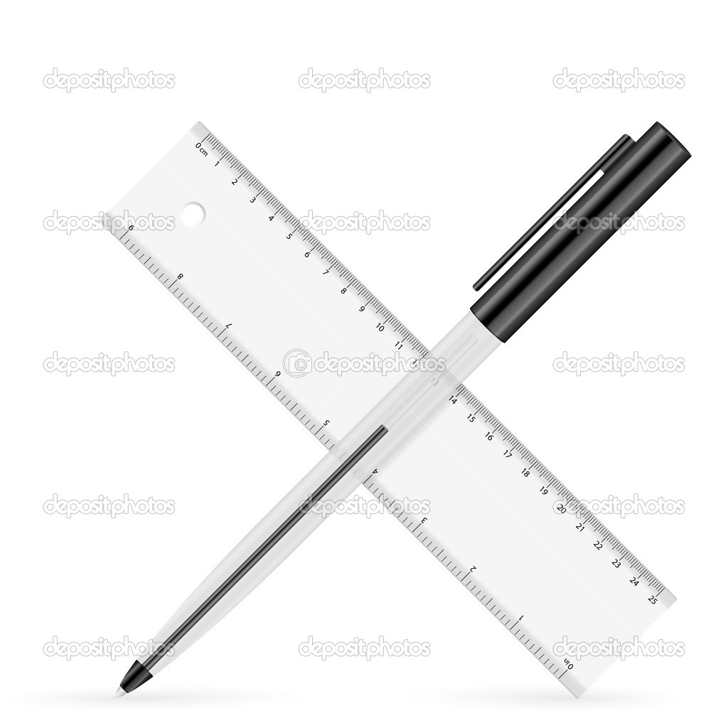 ruler and pen