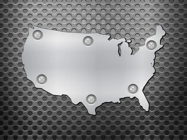 ABD metal harita — Stok Vektör