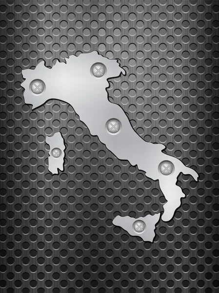 Italy metal map — Stock Vector