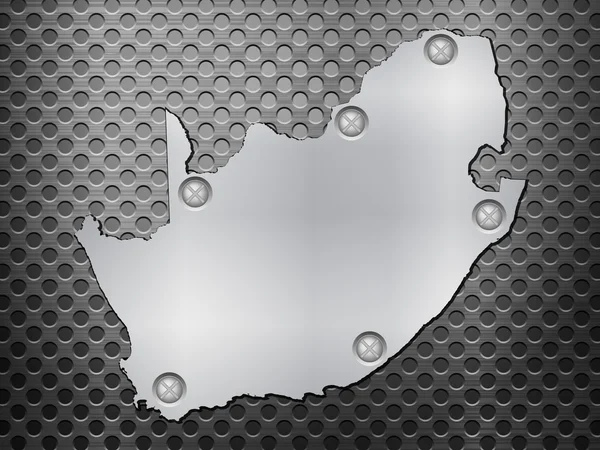 Republika Południowej Afryki mapa metal — Wektor stockowy