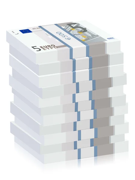Stosy banknotów euro 5 — Wektor stockowy