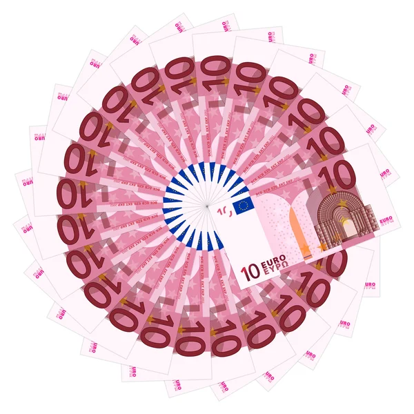 Tio eurosedlar — Stock vektor