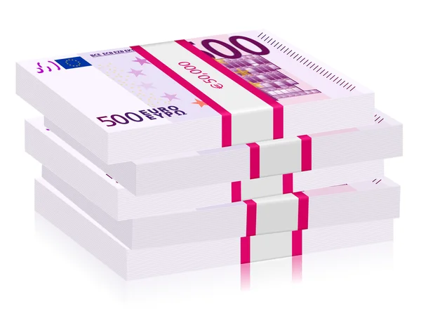 Cinq cents piles d'euros — Image vectorielle