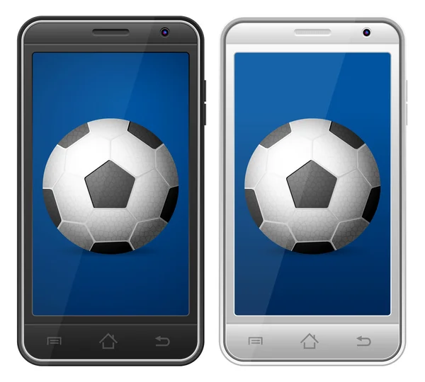 Futebol smartphone — Vetor de Stock