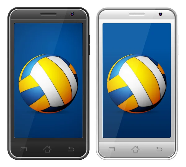 Smartphone volleyball — Stock Vector