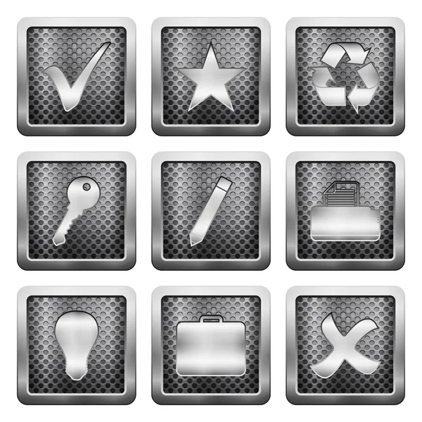 Metal grid icons — Stock Vector