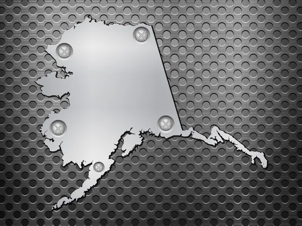Mapa metal Alaska — Wektor stockowy