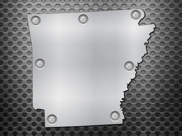Arkansas mapa de metal — Archivo Imágenes Vectoriales