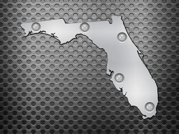 Florida metal map — Stock Vector