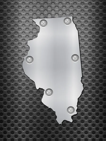 Mapa metálico de Illinois — Archivo Imágenes Vectoriales