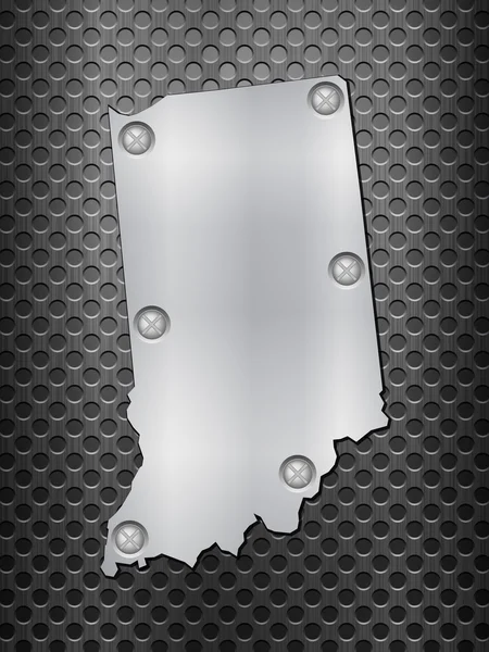 Indiana metal mappa — Vettoriale Stock