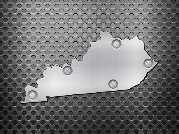 Mappa di metallo Kentucky — Vettoriale Stock