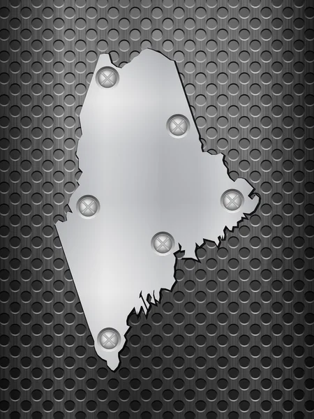 Maine metal map — Stock Vector
