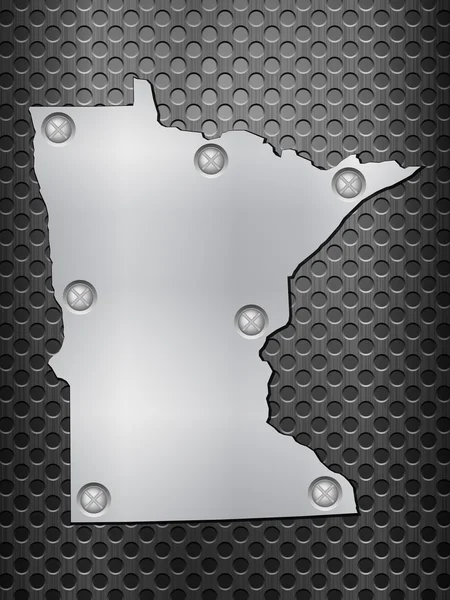 Mapa metal Minnesota — Wektor stockowy