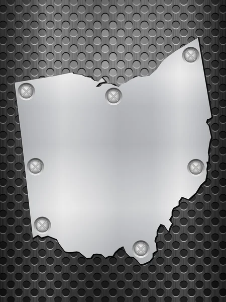 Mapa metal Ohio — Wektor stockowy