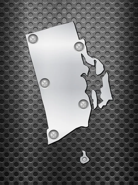 Mapa metal Rhode island — Wektor stockowy