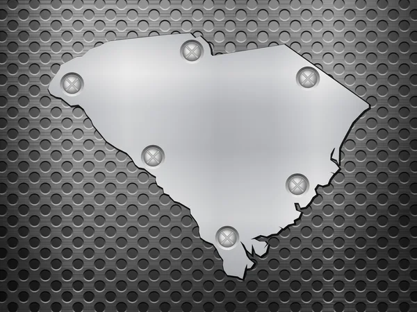 Mappa metallo Carolina del Sud — Vettoriale Stock