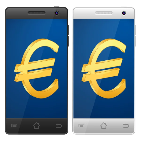 Smartphone euro — Image vectorielle