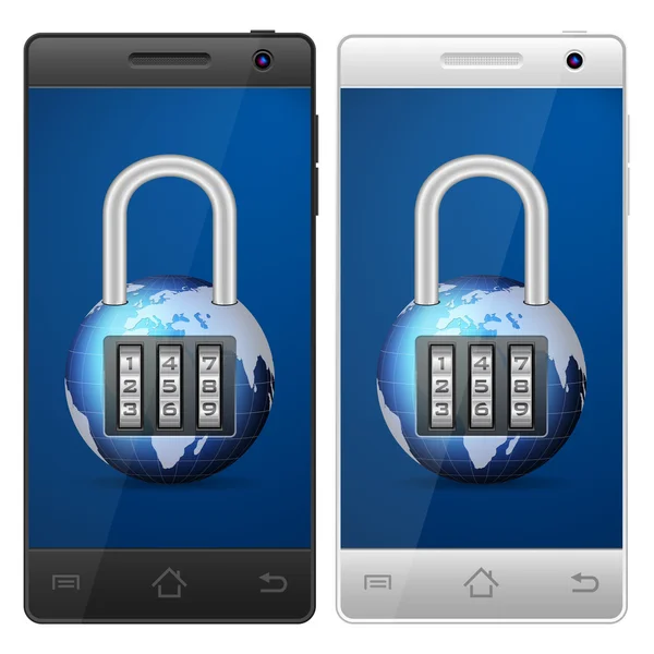 Smartphone padlock — Stock Vector