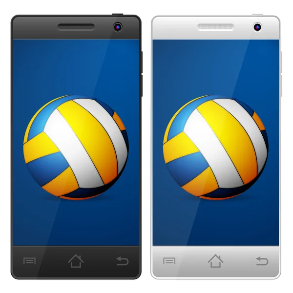 Smartphone volleyboll — Stock vektor