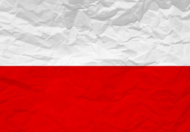 Polonya bayrağı buruşuk kağıt
