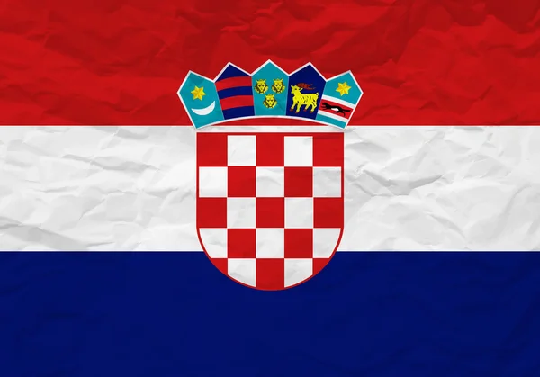 Croatia flag crumpled paper — Stock Vector